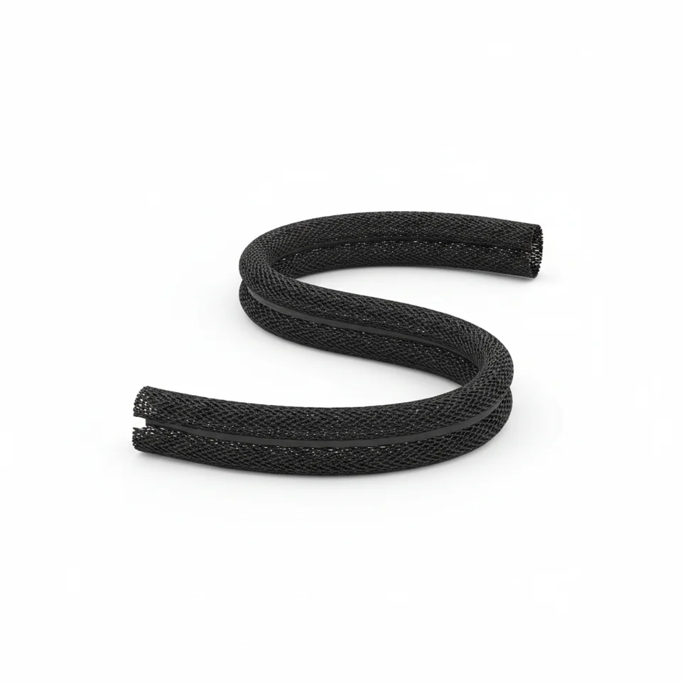Split Cable Sleeve — 1000 mm length; nominal 20 mm diameter — black